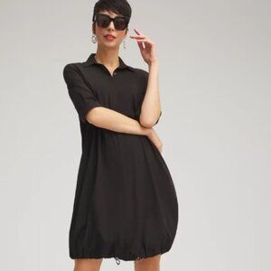 Chicos Zenergy UPF Neema Bungee Dress Black Travel Stretch Womens 3 US xLarge